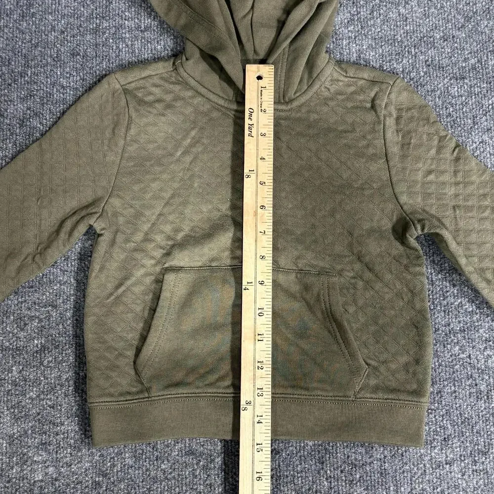 Polo Ralph Lauren Hoodie Girls 6X Green Quilted Full Zip Hooded Knit Sweatshirt
